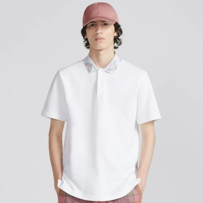 디올 남성 화이트 폴로 반팔티 - Dior Mens White Short sleeved Tshirts - di335x