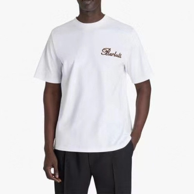 벨루티 남성 화이트 크루넥 반팔티 - Berluti Mens White Tshirts - be188x