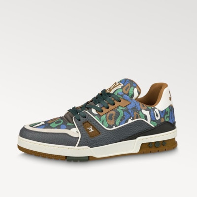 루이비통 남성 블루 스니커즈 - Louis vuitton Mens Blue Sneakers - lv647x