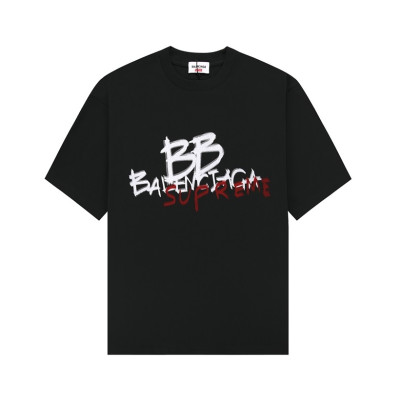 발렌시아가 남성 크루넥 블랙 반팔티 - Balenciaga Mens Black Short sleeved T-shirts - ba229x