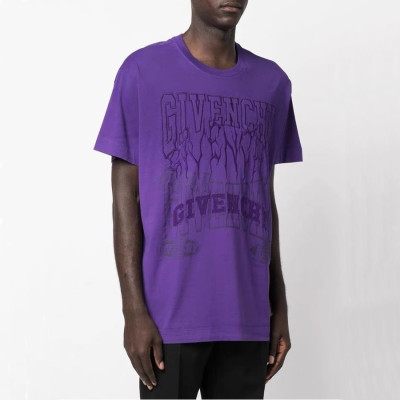 지방시 남/녀 크루넥 퍼플 반팔티 - Givenchy Unisex Purple Short Sleeved Tshirts - gi205x