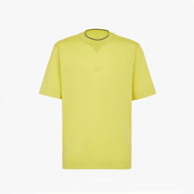 펜디 남성 옐로우 크루넥 반팔티 - Fendi Mens Yellow Short sleeved T-shirts - fe80x