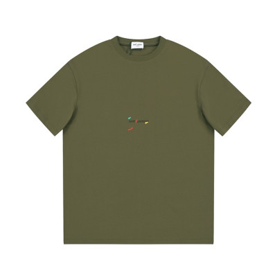 입생로랑 남성 그린 크루넥 반팔티 - Saint laurent Green Short sleeved Tshirts - ysl347x