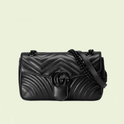 구찌 여성 블랙 마몬트백 - Gucci Womens Black Marmont Bag - gu457x