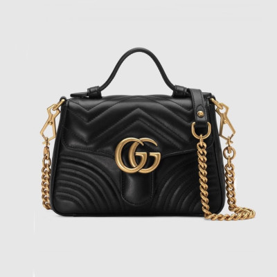 구찌 여성 블랙 마몬트백 - Gucci Womens Black Marmont Bag - gu471x