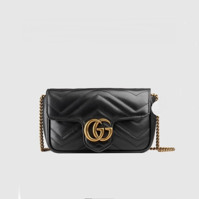 구찌 여성 블랙 슈퍼 미니 마몬트백 - Gucci Womens Black Marmont Bag - gu513x