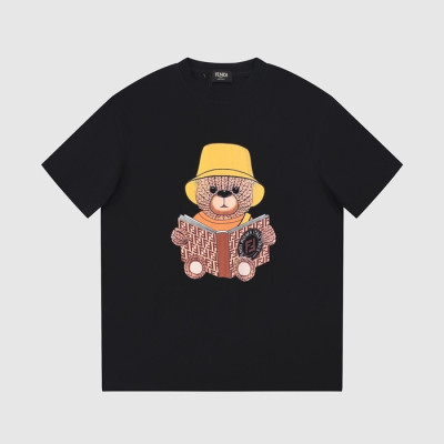 펜디 남성 블랙 크루넥 반팔티 - Fendi Mens Black Short sleeved T-shirts - fe82x