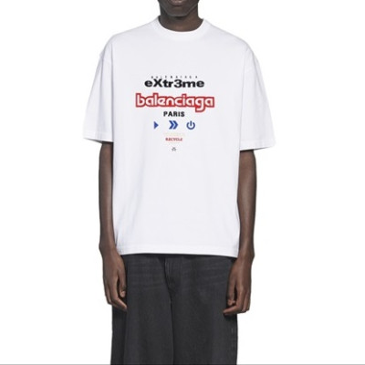 발렌시아가 남성 크루넥 화이트 반팔티 - Balenciaga Mens White Short sleeved T-shirts - ba245x