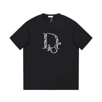 디올 남성 블랙 크루넥 반팔티 - Dior Mens Black Short sleeved Tshirts - di362x