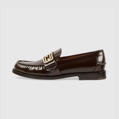 구찌 남성 이니셜 브라운 로퍼 - Gucci Mens Brown Loafer - gu565x