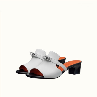 에르메스 여성 화이트 켈리 뮬 - Hermes Womens White Mule - he129x