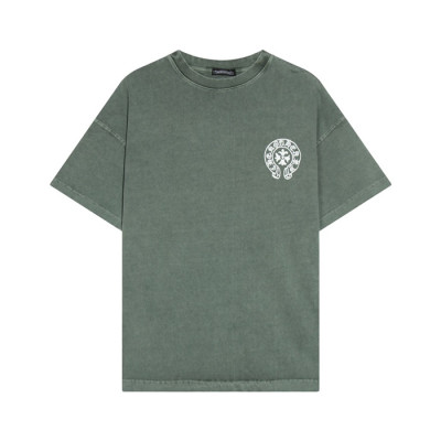 크롬하츠 남성 그린 크루넥 반팔티 - Chrom Hearts Mens Green Short sleeved Tshirts - ch108x