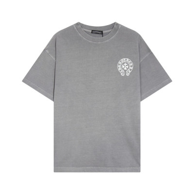 크롬하츠 남성 그레이 크루넥 반팔티 - Chrom Hearts Mens Gray Short sleeved Tshirts - ch111x