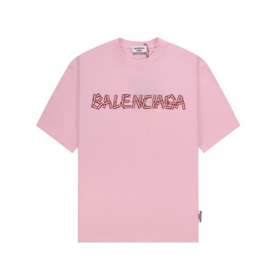 발렌시아가 남성 크루넥 핑크 반팔티 - Balenciaga Mens Pink Short sleeved Tshirts - ba275x