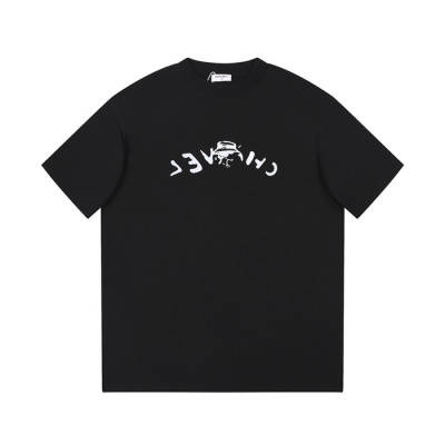 샤넬 남/녀 크루넥 블랙 반팔티 - Chanel Unisex Black Tshirts - ch98x