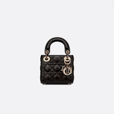 디올 여성 블랙 레이디백 - Dior Womens Black Lady Bag - di398x