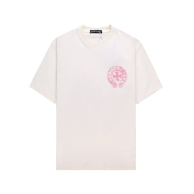 크롬하츠 남성 아이보리 크루넥 반팔티 - Chrom Hearts Mens Ivory Short sleeved Tshirts - ch113x