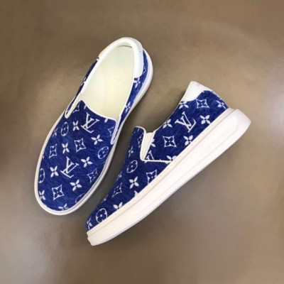 루이비통 남성 모던 블루 로퍼 - Louis vuitton Mens Blue Loafer - lv748x