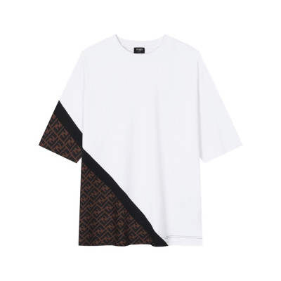 펜디 남성 화이트 크루넥 반팔티 - Fendi Mens White Short sleeved Tshirts - fe98x