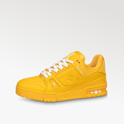 루이비통 남/녀 Trainer 옐로우 스니커즈 - Louis vuitton Unisex Yellow Sneakers - lv801x