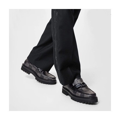 루이비통 남성 블랙 로퍼 - Louis vuitton Mens Black Loafer - lv807x