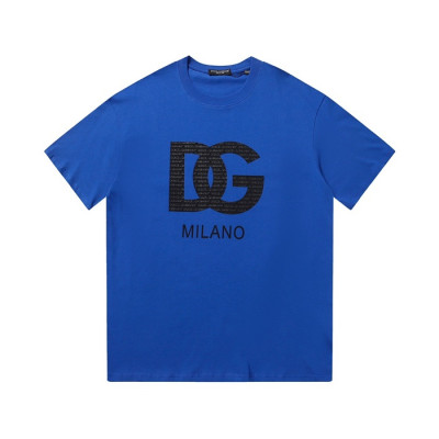 돌체앤가바나 남성 블루 크루넥 반팔티 - Dolce&Gabbana Mens Blue Tshirts - dol450x