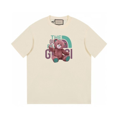 구찌 남/녀 아이보리 크루넥 반팔티 - Gucci Unisex Ivory Short sleeved Tshirts - gu647x