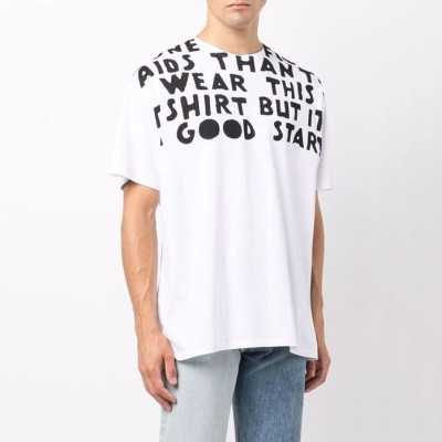 메종마르지엘라 남/녀 크루넥 화이트 반팔티 - Maison Margiela Unisex White Tshirts - mai143x