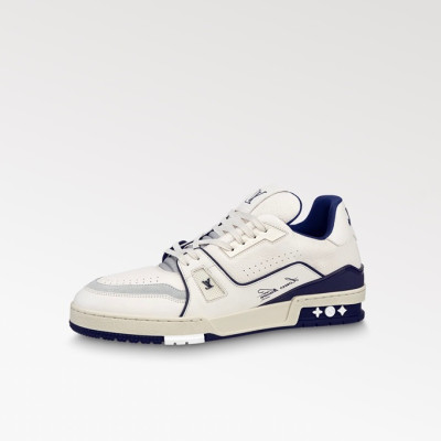 루이비통 남성 네이비 스니커즈 - Louis vuitton Mens Navy Sneakers - lv878x