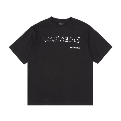 발렌시아가 남성 블랙 크루넥 반팔티 - Balenciaga Mens Black Short sleeved Tshirts - ba362x