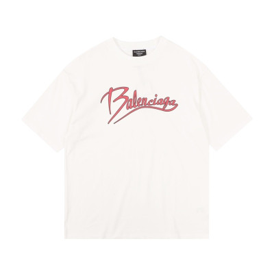 발렌시아가 남성 아이보리 크루넥 반팔티 - Balenciaga Mens Ivory Short sleeved Tshirts - ba363x