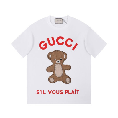 구찌 남/녀 화이트 크루넥 반팔티 - Gucci Unisex White Short sleeved Tshirts - gu666x