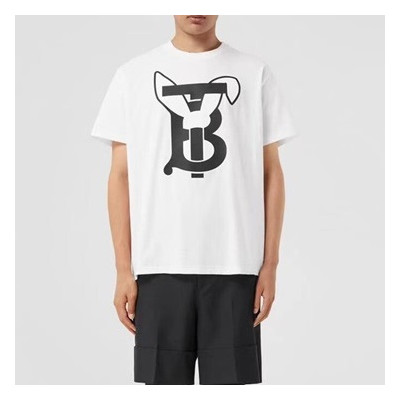 버버리 남성 화이트 크루넥 반팔티 - Burberry Mens White Short Sleeved Tshirts - bu171x