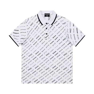 발렌시아가 남성 화이트 폴로 반팔티 - Balenciaga Mens White Short sleeved Tshirts - ba368x