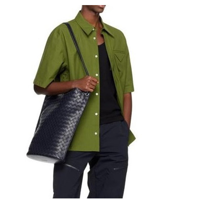 보테가베네타 남성 그린 반팔 셔츠 - Bottega veneta Mens Green Shirts - bv69x