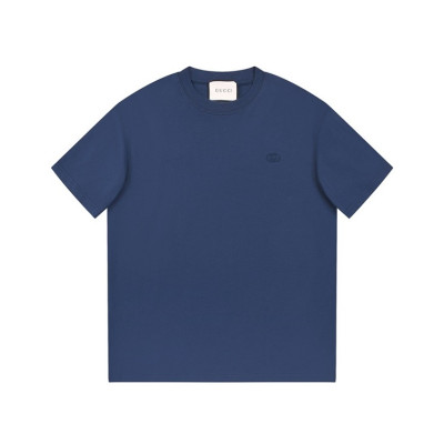 구찌 남/녀 네이비 크루넥 반팔티 - Gucci Unisex Navy Short sleeved Tshirts - gu677x