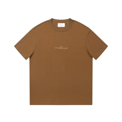 메종마르지엘라 남/녀 크루넥 카멜 반팔티 - Maison Margiela Unisex Camel Tshirts - mai149x