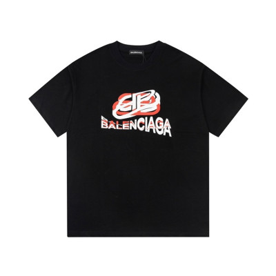 발렌시아가 남성 블랙 크루넥 반팔티 - Balenciaga Mens Black Short sleeved Tshirts - ba377x