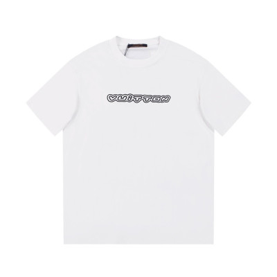 루이비통 남성 화이트 크루넥 반팔티 - Louis vuitton Mens White Short sleeved Tshirts - lv956x