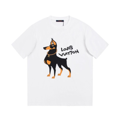 루이비통 남성 화이트 크루넥 반팔티 - Louis vuitton Mens White Short sleeved Tshirts - lv966x