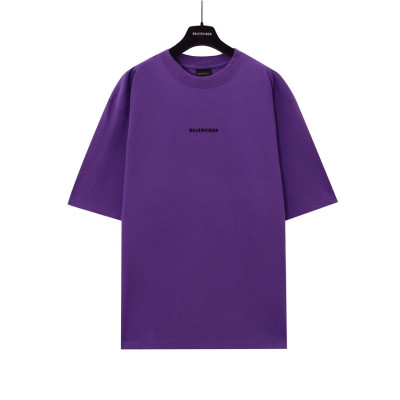 발렌시아가 남성 퍼플 크루넥 반팔티 - Balenciaga Mens Purple Short sleeved Tshirts - ba380x