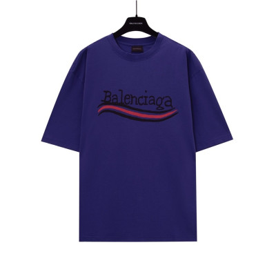 발렌시아가 남성 퍼플 크루넥 반팔티 - Balenciaga Mens Purple Short sleeved Tshirts - ba400x