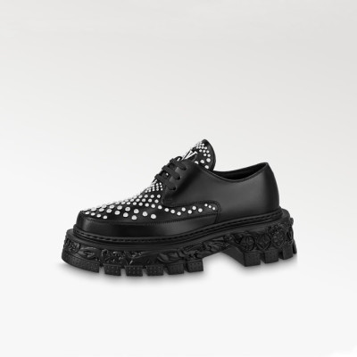 루이비통 남성 블랙 로퍼 - Louis vuitton Mens Black Loafer - lv989x