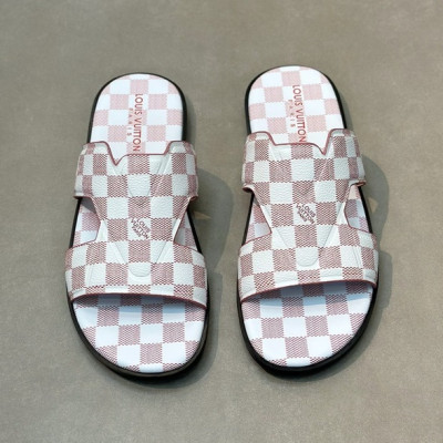 루이비통 남성 버건디 슬리퍼 - Louis vuitton Mens Burgundy Slippers - lv1014x