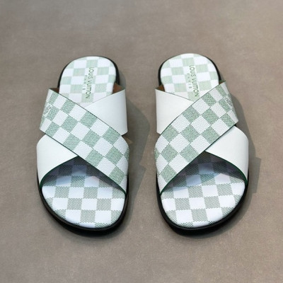 루이비통 남성 그린 슬리퍼 - Louis vuitton Mens Green Slippers - lv1019x