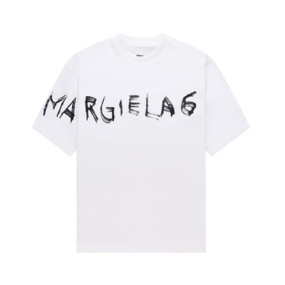 메종마르지엘라 남/녀 크루넥 화이트 반팔티 - Maison Margiela Unisex White Tshirts - mai154x