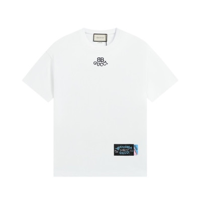 발렌시아가 남성 화이트 크루넥 반팔티 - Balenciaga Mens White Short sleeved Tshirts - ba409x