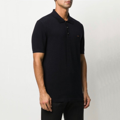 제냐 남성 블랙 폴로 반팔티 - Zegna Mens Black Short sleeved Tshirts - ze92x