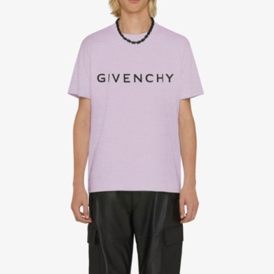 지방시 남성 크루넥 퍼플 반팔티 - Givenchy Mens Purple Short Sleeved Tshirts - gi277x