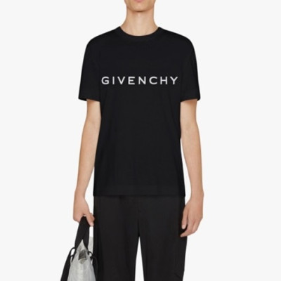 지방시 남성 크루넥 블랙 반팔티 - Givenchy Mens Black Short Sleeved Tshirts - gi278x